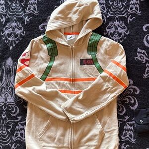Ghostbusters Beige Hoodie with Green and Orange Accents